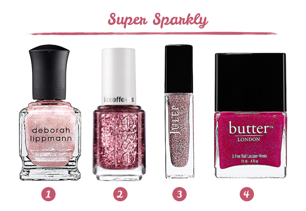 sparkly pink nail polish