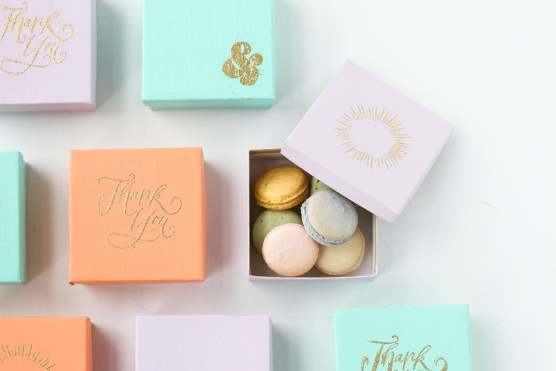 DIY Gold Embossed Favor Boxes Project Wedding